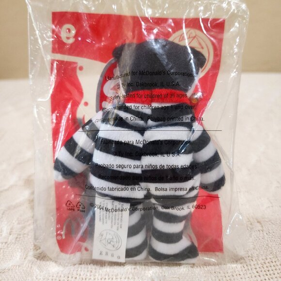 NIP - 2004 McDonald's TY Beanie Babies Happy Meal 25th HAMBURGLAR THE BEAR #9 - Picture 2 of 4